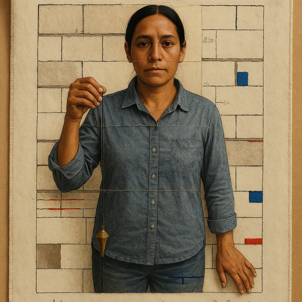 Lina Holds the Line While the Mortar Dries
