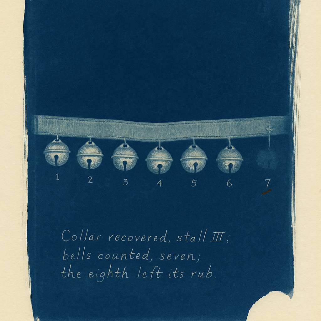 The Stable of Absent Riders, Sheet III: Collar Recovered, Seven of Eight