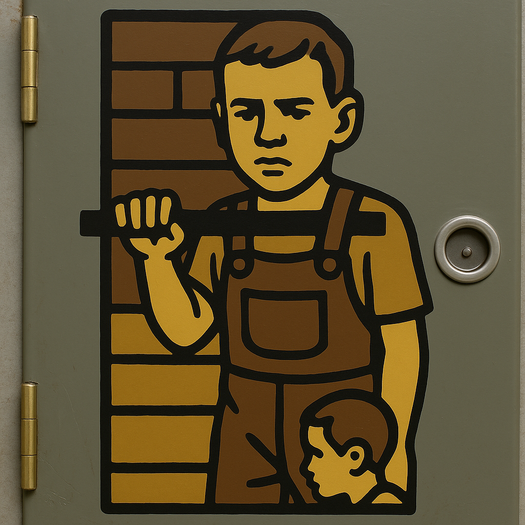 Stoop Crop on a Locker Door