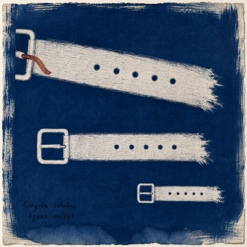 The Stable of Absent Riders, Sheet VIII: The Girth Unbuckled, Five Holes Sworn After the Wash