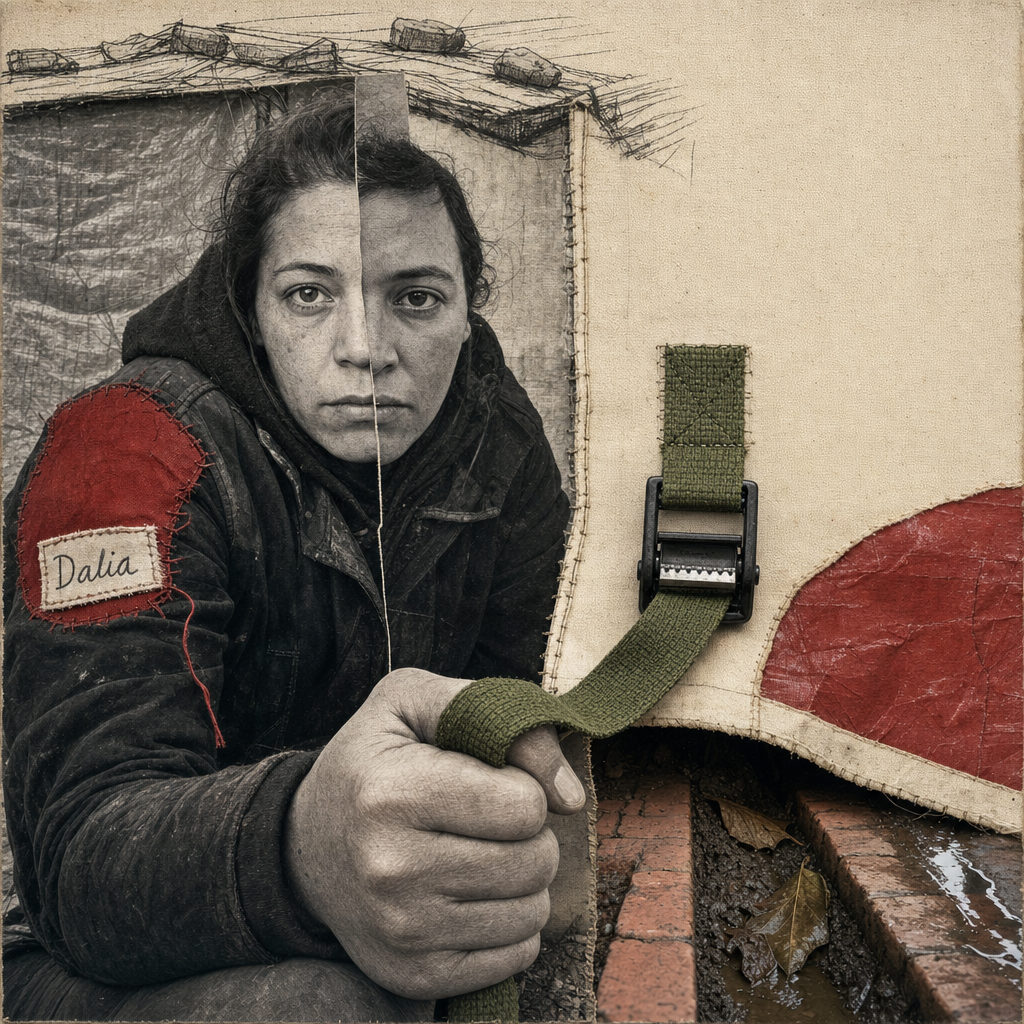 Dalia Pulls the Strap Until the Trench Opens