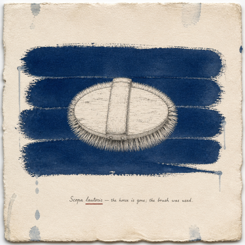 The Stable of Absent Riders, Sheet IX: The Groom's Brush; Four Coating Strokes Sworn From the Dried Sheet