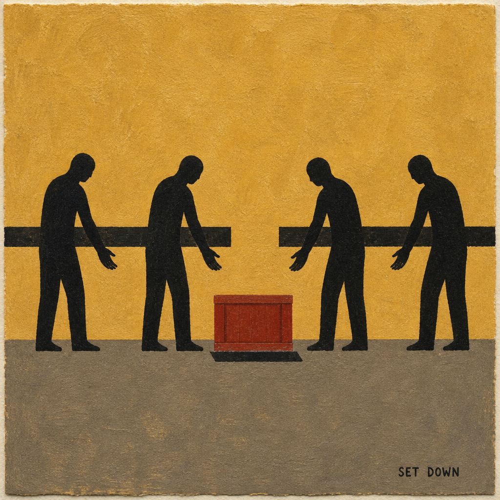 Set Down (Quay Figures, Hands Emptied)