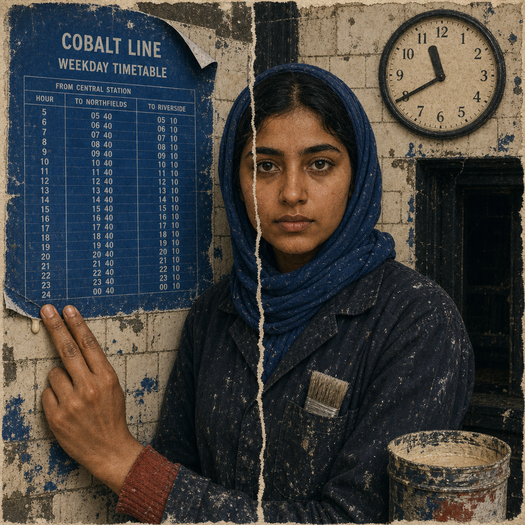 Amina Holds the Night Timetable Until the Paste Takes