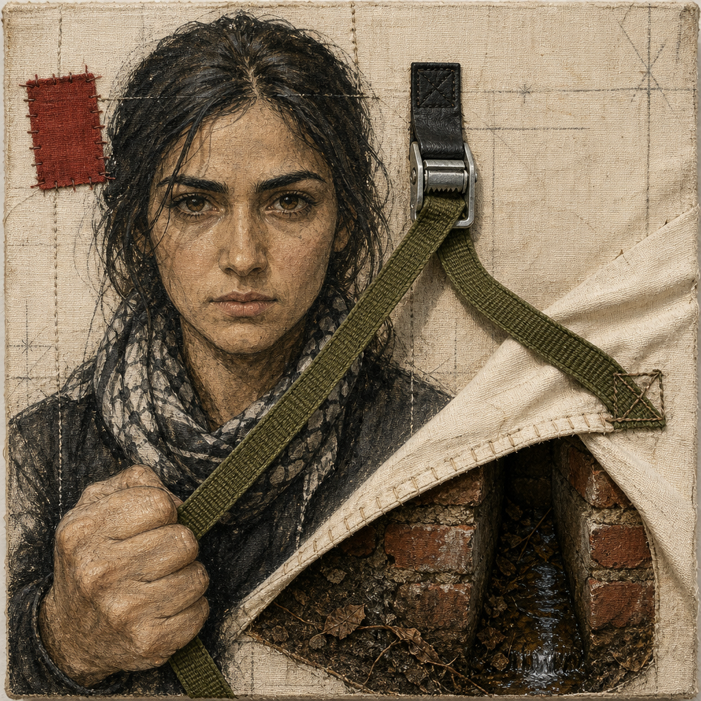 Dalia Pulls the Strap Until the Trench Opens