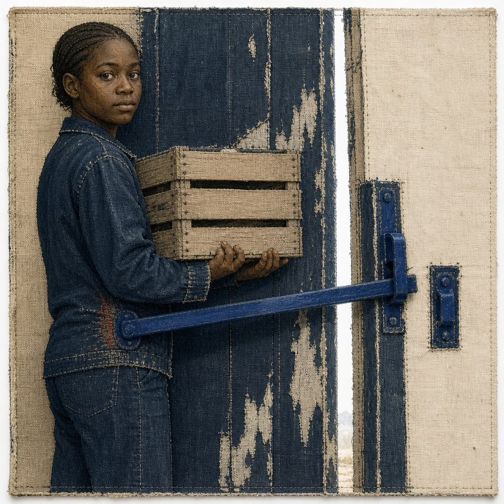 Muna Opens the Service Door Without Putting Down the Crate